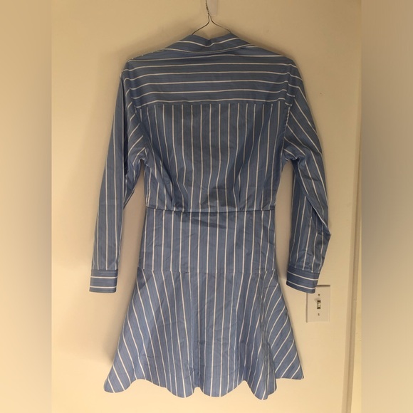 NWOT Sandro Striped Tie-Front Shirt Dress Mini in Blue/White Size 38 FR/6 US - Picture 5 of 16